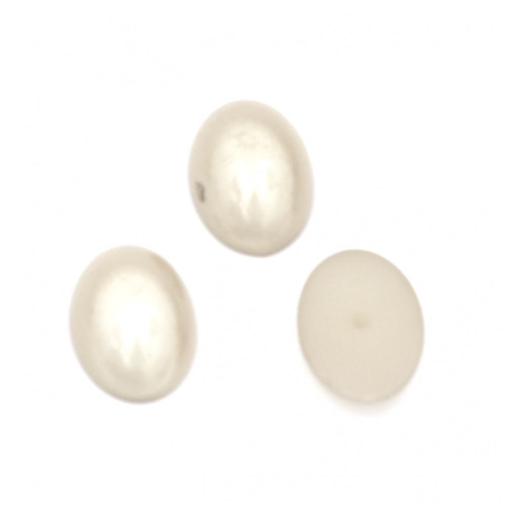Hot Fix Hemisphere Pearl Beads, Decorations, Clothes, Wedding  8x6x4 mm hole 1 mm champagne color - 100 pieces