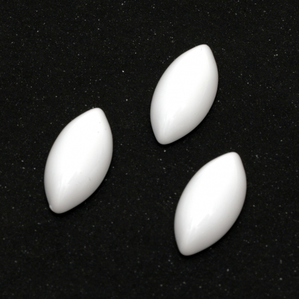 Cabochon Pearl Beads, Half Round for Gluing, DIY, Decoration, Scrapbooking, 20x10x5 mm white - 20 pieces