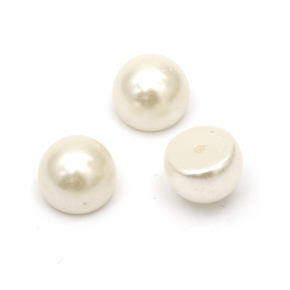 Pearl hemisphere for installation ,Decoracion,Scrapbooking,DIY,10x8 mm hole 1 mm champagne color - 20 pieces