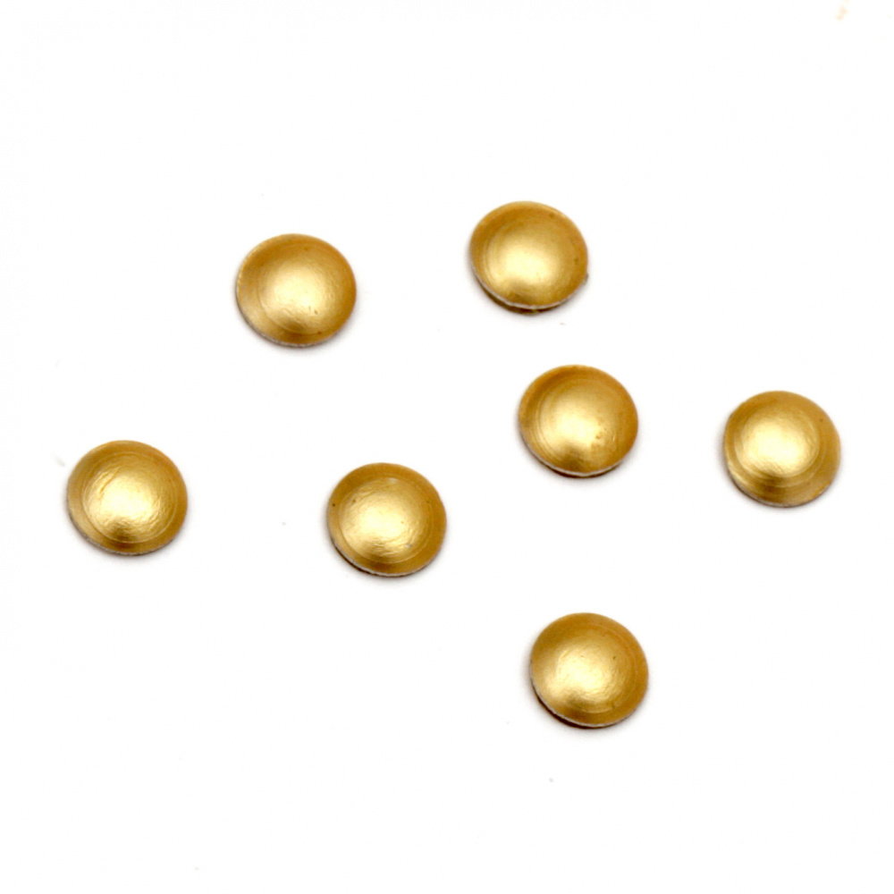 Metal element circle with glue 5x1.5 mm color gold matte - 100 pieces