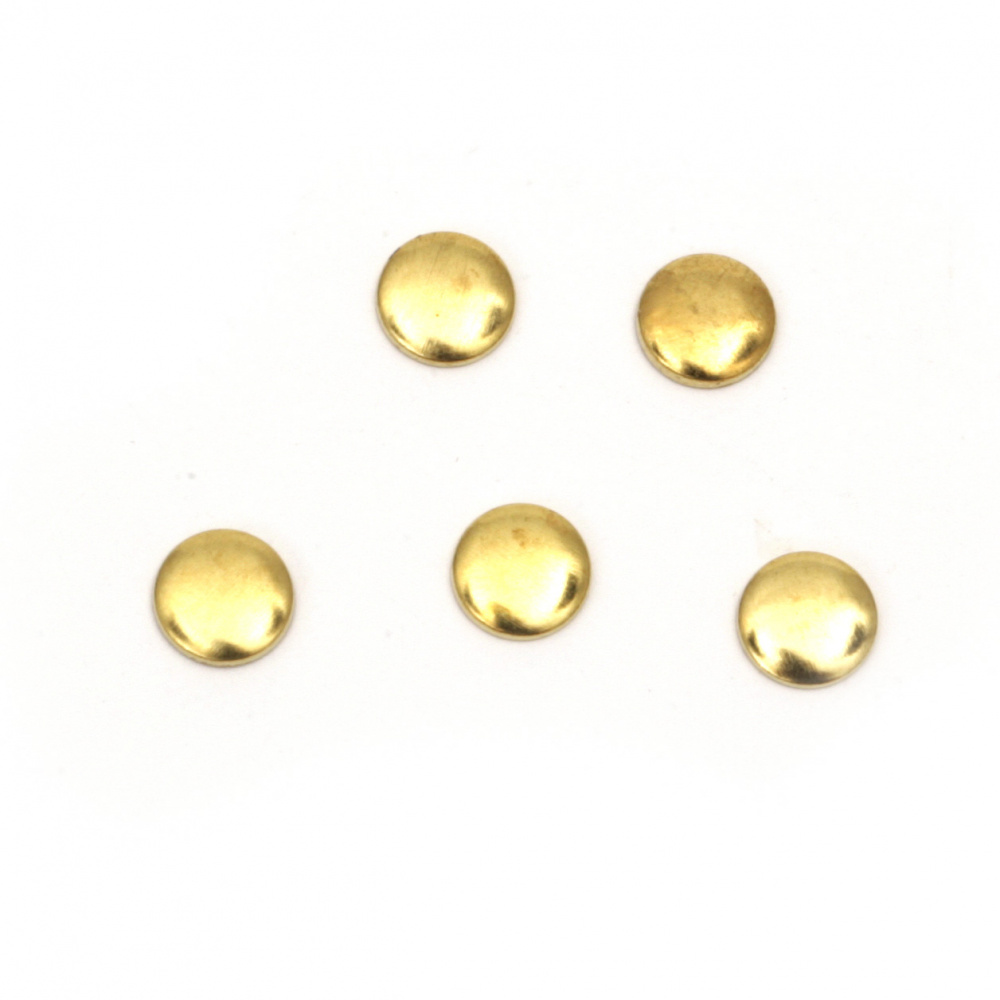 Metal  element circle with glue 5.5x1 mm gold color - 50 pieces