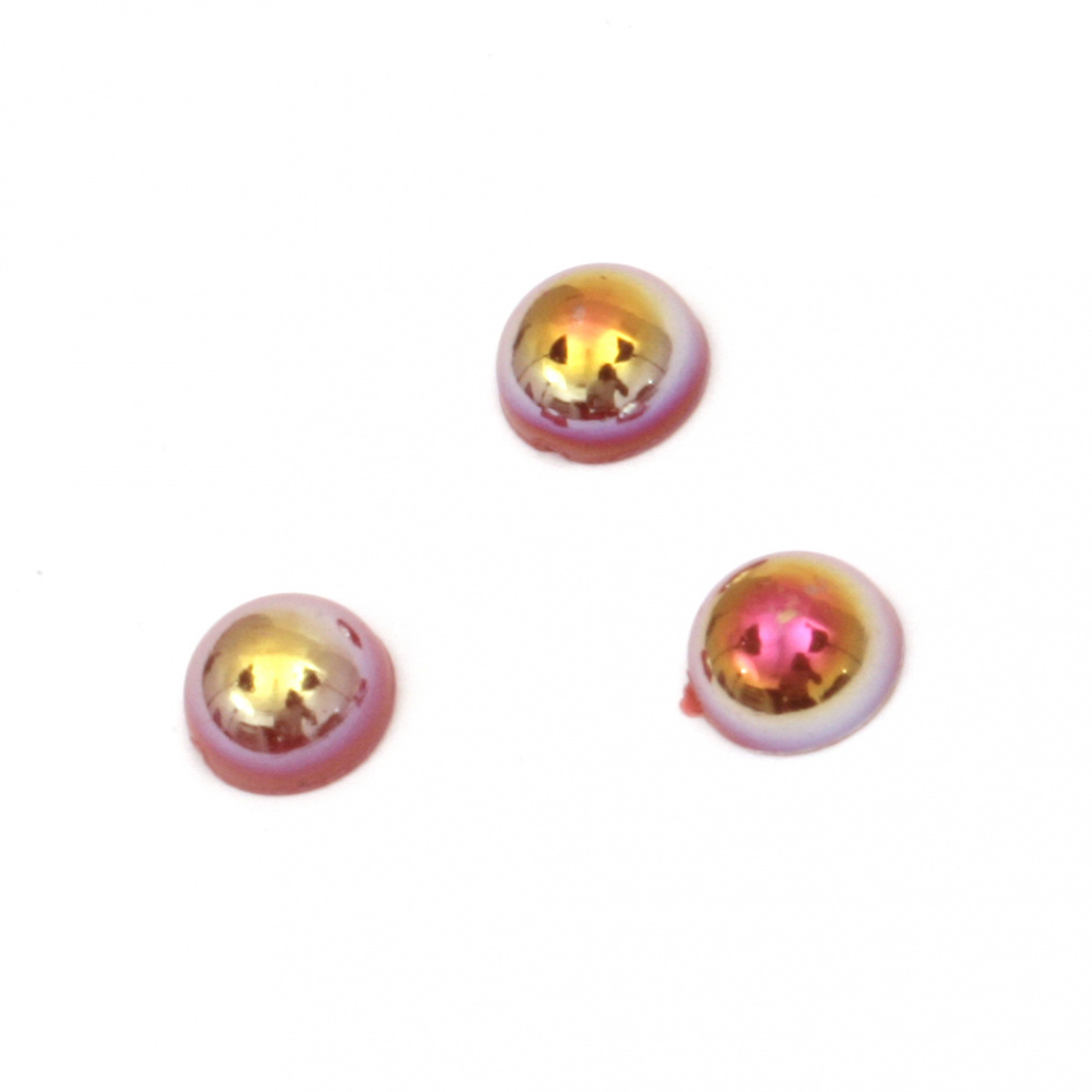 Half Pearls for DIY Accessories, Art and Fashion Projects / 6x3 mm / Red RAINBOW - 100 pieces