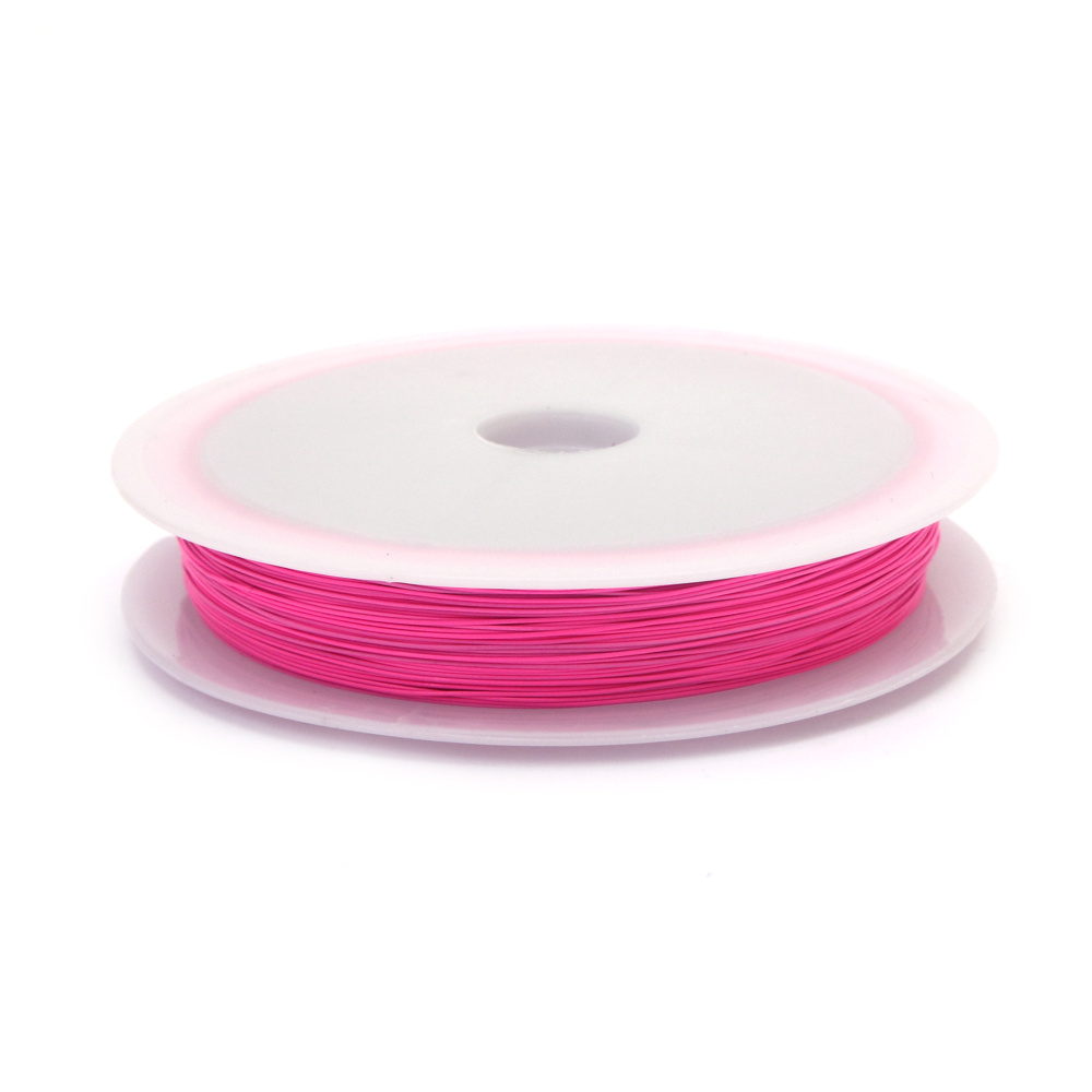 Cablu de oțel 0,38 mm culoare roz închis -25 metri