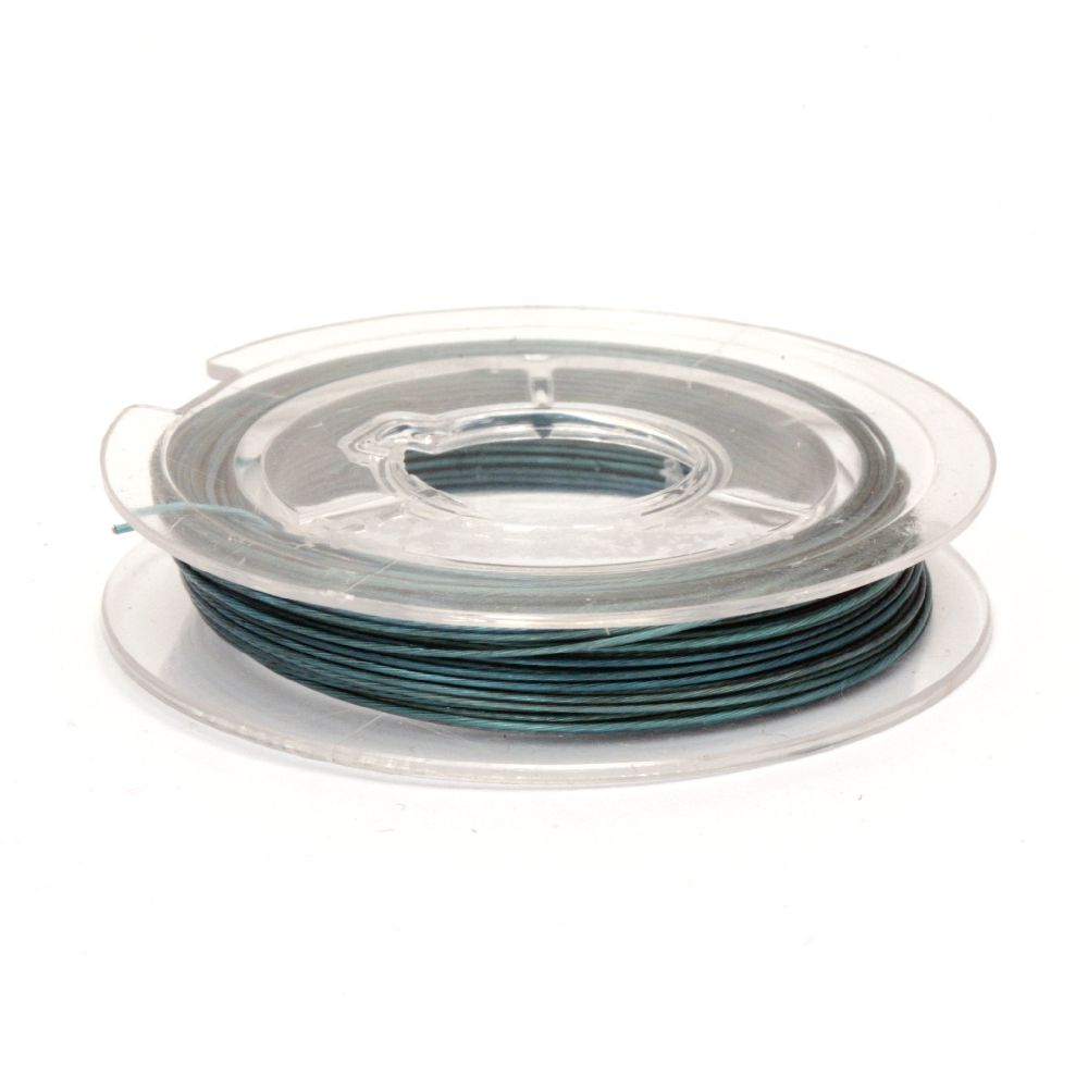 Cablu din oțel 0,45 mm culoare albastru deschis -10 metri