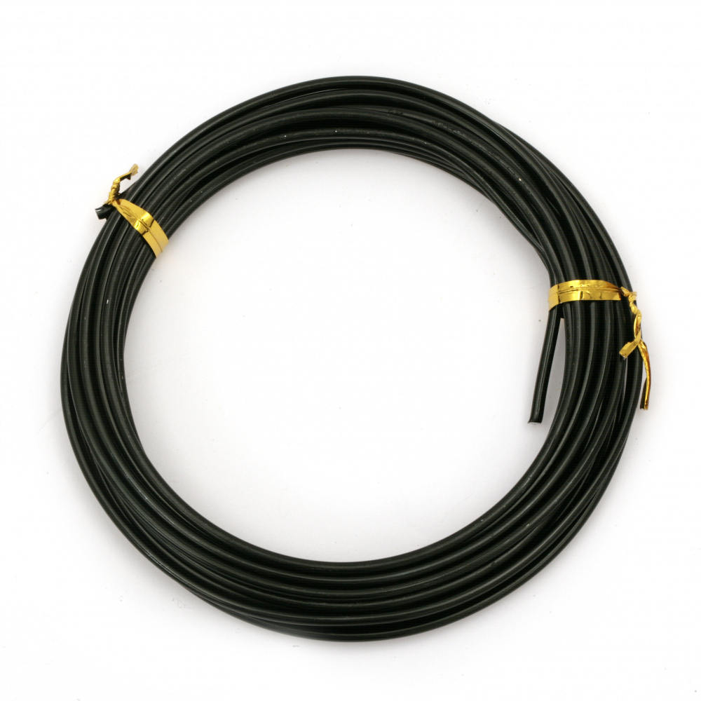Aluminum Wire, 2.5 mm, Color Black - 5 meters