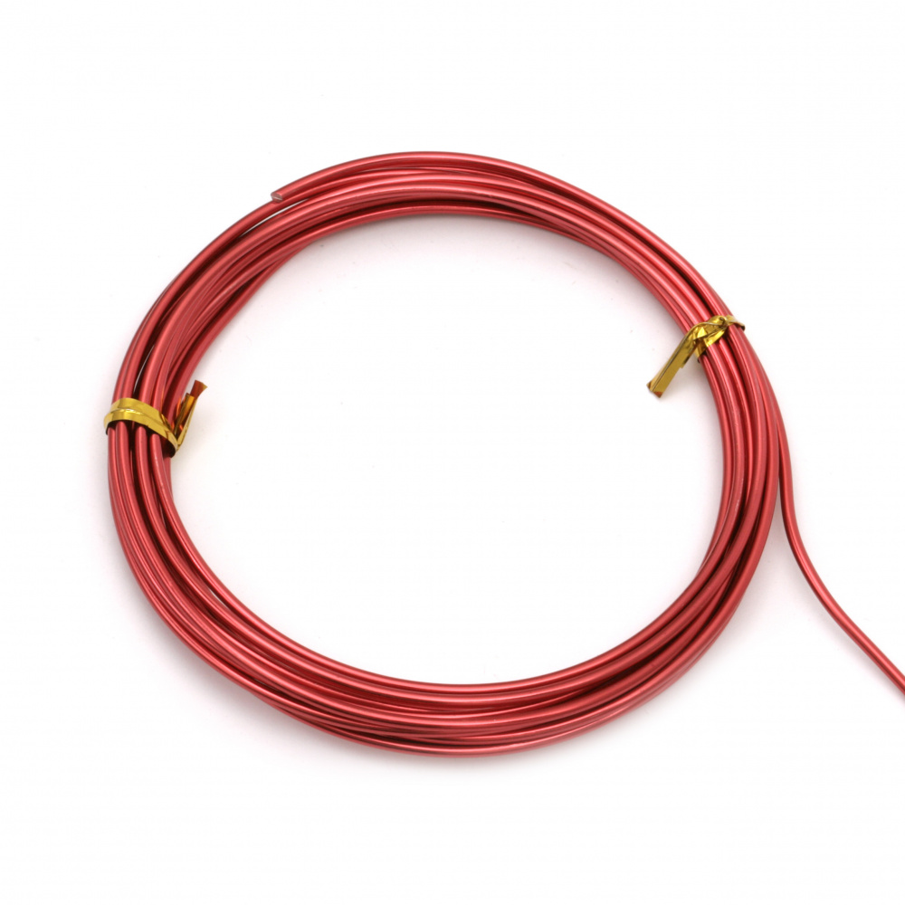 Aluminum wire 2 mm color red -3 meters
