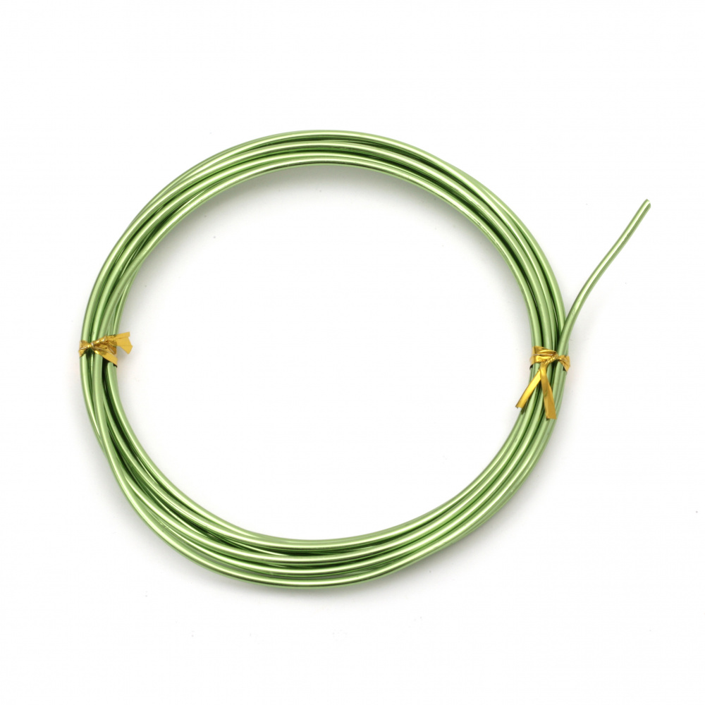 Aluminum wire 2 mm green -3 meters