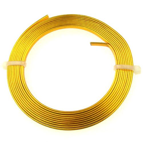 Aluminium Wire 3x1 mm color gold -2 meters