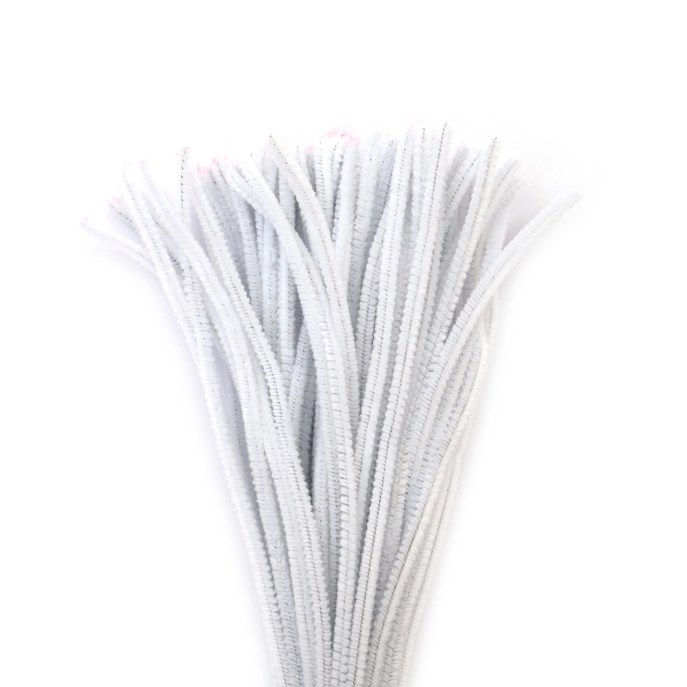 Pipe Cleaners, DIY Crafts Decorating, Children 3mm. white -30 cm -10 pieces