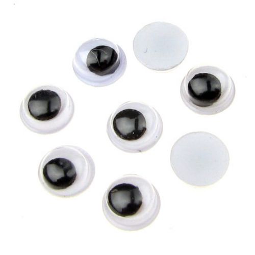 Wiggle eyes for decoration 10 mm - 50 pieces