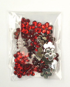 Acrylic stone for gluing flower 11x2 mm red -20 pieces