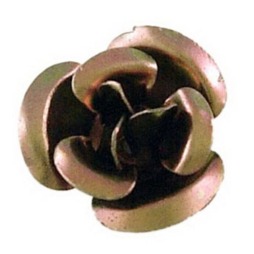 Роза метална 10x6.5 мм кафява -50 броя