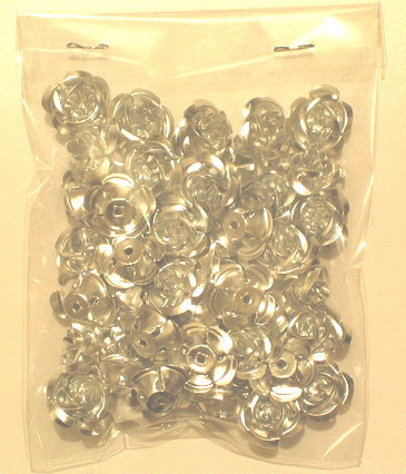 Metal rose 15x9 mm silver -50 pieces