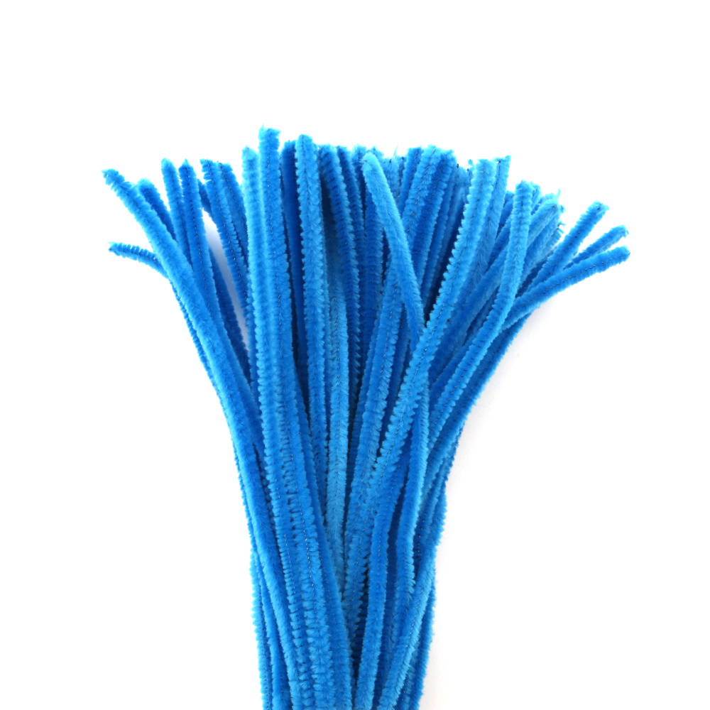 Blue Pipe Cleaners, DIY Crafts Decorating, Children -30 cm -10 pieces