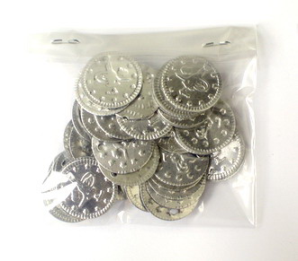 Monedă metalică argintie de 19 mm -50 piese