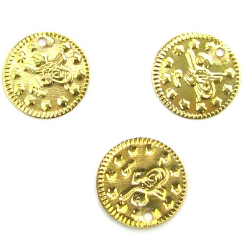 Sew On Metal Coin, DIY Clothes, Decorations 19 mm gold -50 pieces