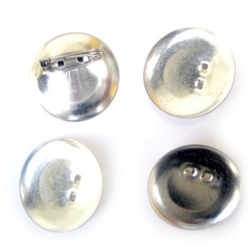 Brooch Clasps Pin Trays / 29x6 mm / Silver - 10 pieces