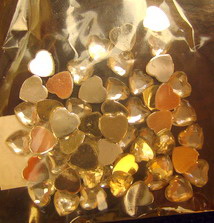 Ακρυλικές πέτρες για κόλλημα 6x6 mm καρδιά, λευκό χρώμα-50 τεμάχια