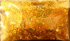 Flat Round Sequins / 3 mm / Gold Rainbow - 20 grams 