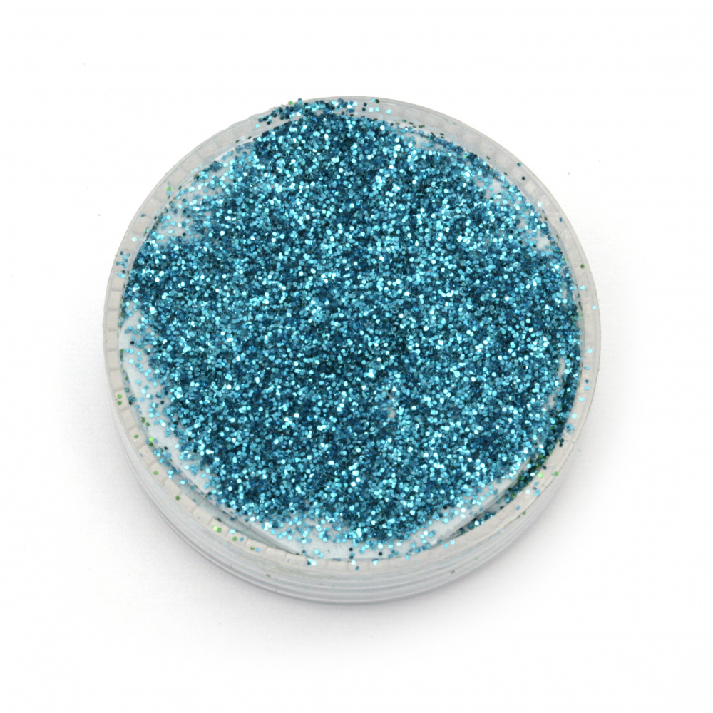 Pulbere de brocart / sclipici 0,3 mm 250 microni cer albastru -20 grame