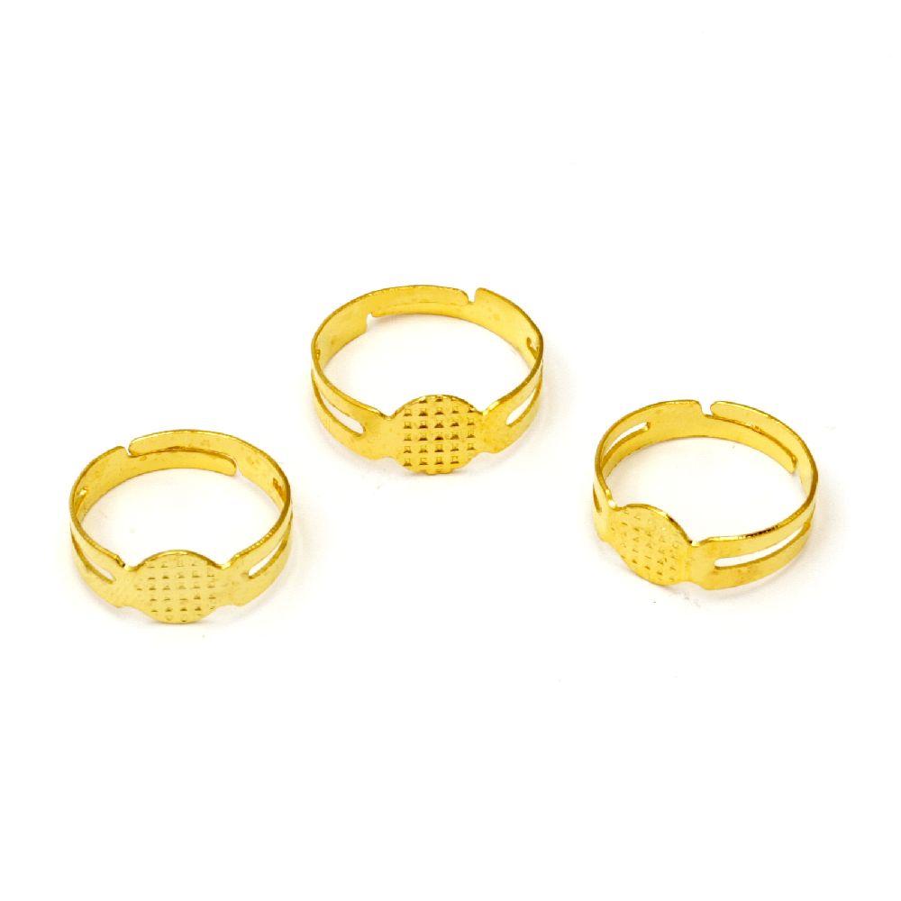 Bază metalică pentru reglarea inelului 18 mm bază 8 mm culoare auriu -10 bucăți
