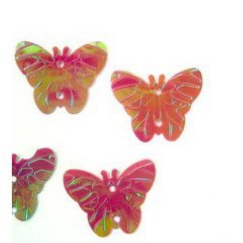 Sequins butterfly 22x18 mm red -20 grams
