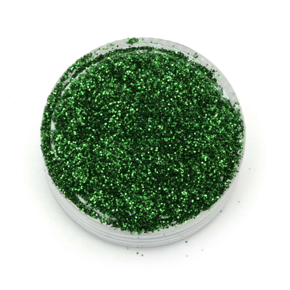 Брокат/глитер на прах 0.3 мм 250 микрона зелен тревисто-20 грама