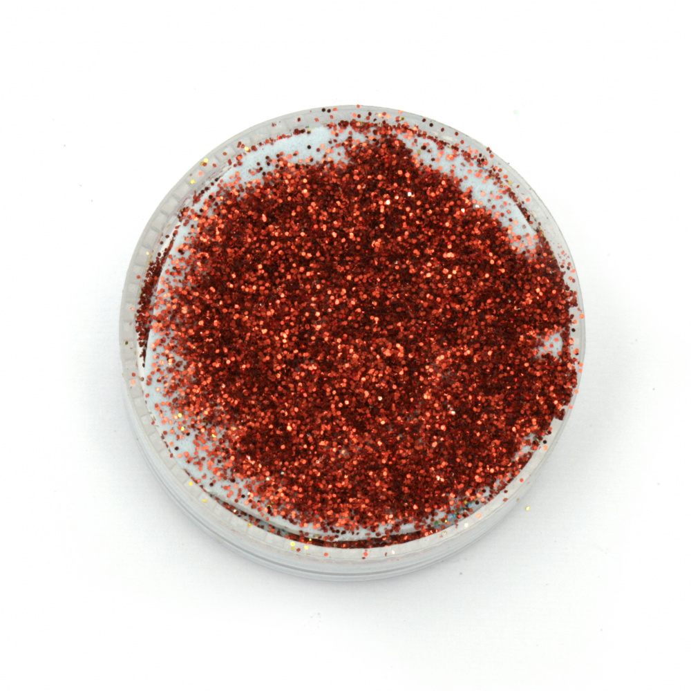 Pulbere brocart / sclipici 0,3 mm 250 micron faianță roșu -20 grame