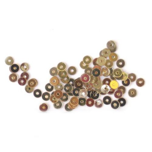 Loose Sequins Beads for Sewing, Dress Decoration, Wedding, Craft, Scrapbooking round 3 mm flat gold - 20 grams