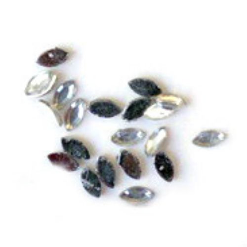 Акрилни камъни за лепене 2x4 мм цвят бял -200 броя