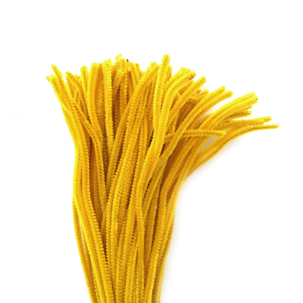 Yellow Pipe Cleaners for DIY Crafts, Decorating, Children -30 cm -10 pieces