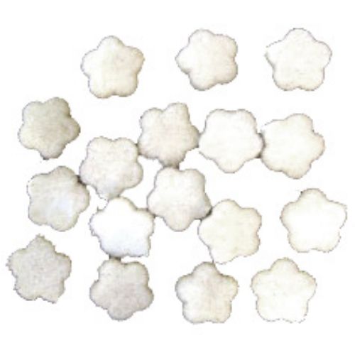 Plastic Flower Bead with Moss Finish / 1 mm / White - 50 pieces