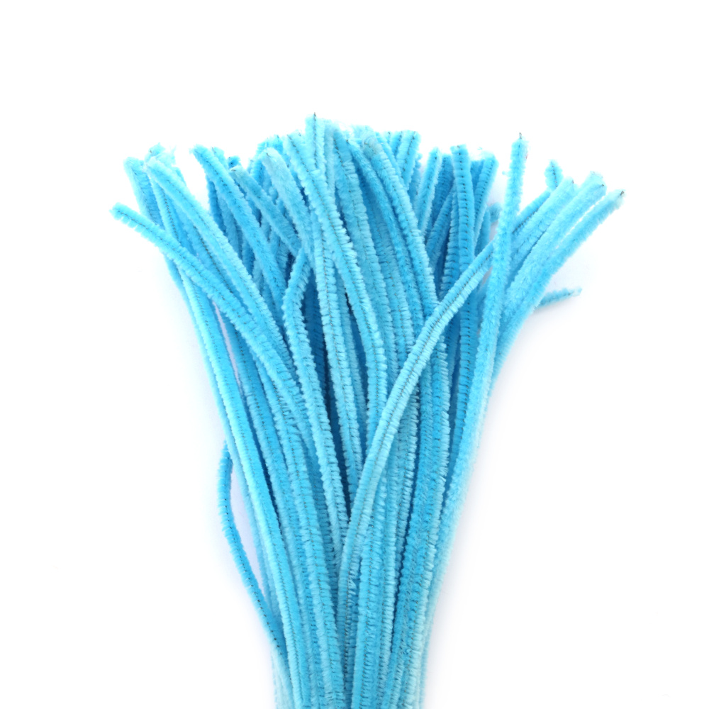 Pipe Cleaners, DIY Crafts Decorating, Children blue light -30 cm -10 pieces