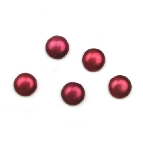 Cabochon type bead glass hemisphere 14 mm red -5 pieces