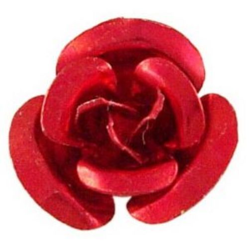 Τριαντάφυλλο 8x6 mm τρύπα 1 mm κόκκινο αλουμίνιο - 100 τεμάχια