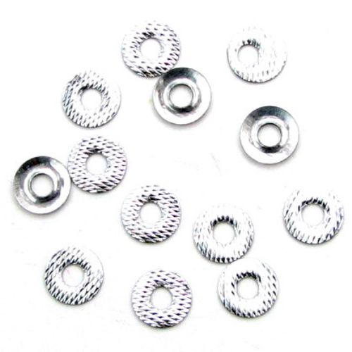 Adhesive element washer 8 mm relief silver -20 pieces