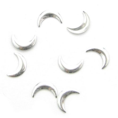 Adhesive element moon 10 mm silver -20 pieces