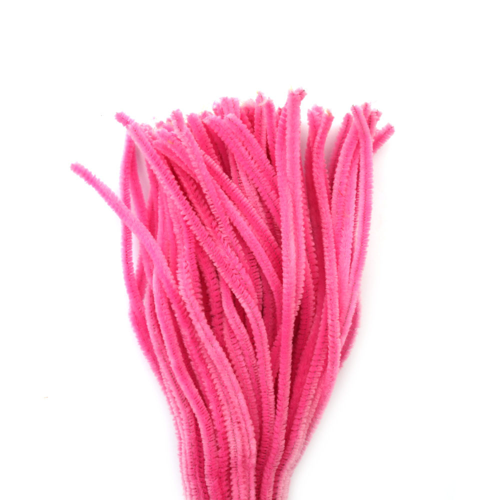 Chenille Wire, DIY Decorating, Kids Crafts, pink light -30 cm -10 pieces