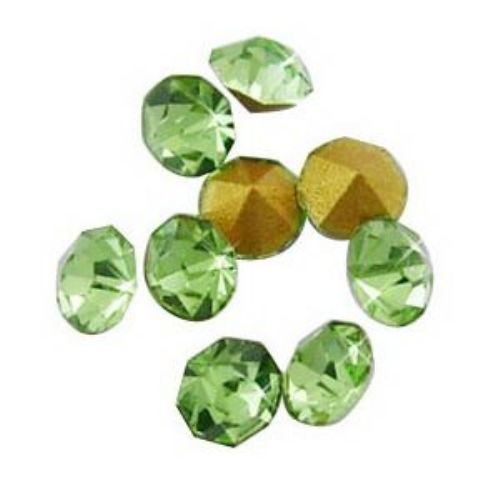 Κρυσταλλάκι στρόγγυλο για καστόνι  πράσινο  2 mm -24 τεμάχια