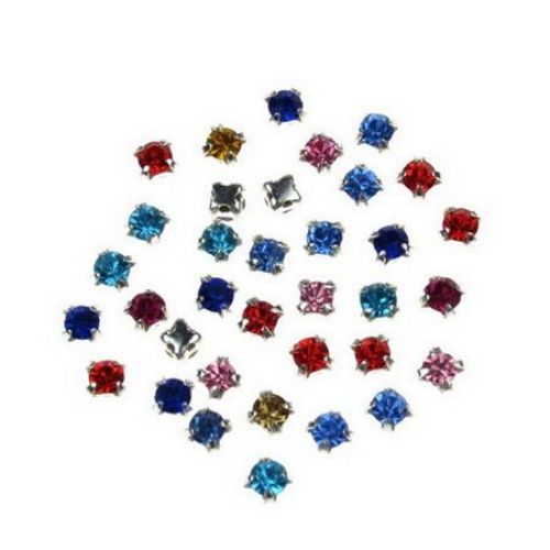 Crystals for sewing 3.4~3.5 x 3.4~3.5 mm - MIX
