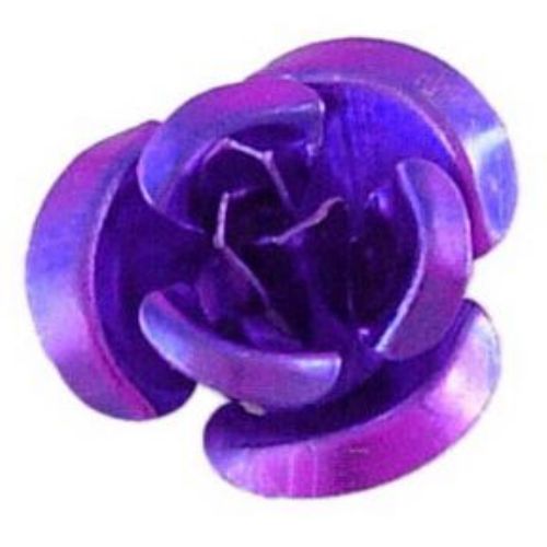 Indigo Rose Decoration for gluing 10 x 6.5 mm Metal-50pieces