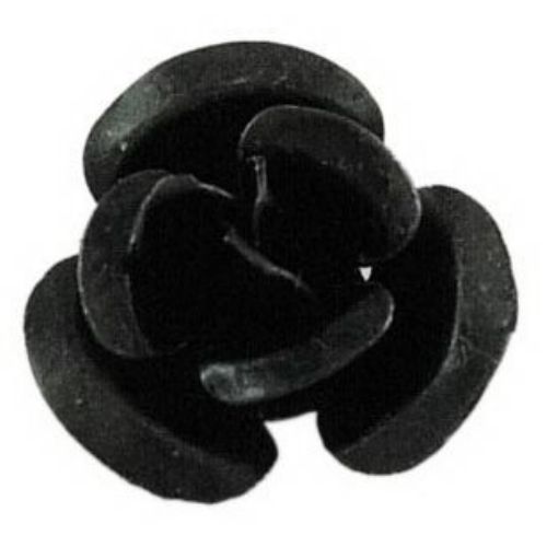 Trandafir metalic 10x6,5 mm negru-50 bucăți