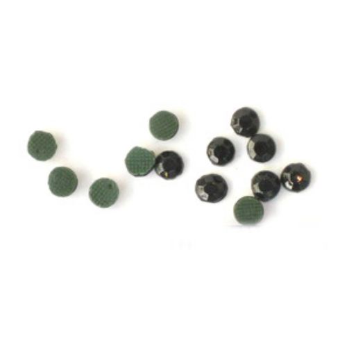 Стъклени камъчета с лепило 3 мм цвят черен 2 грама ~105 броя