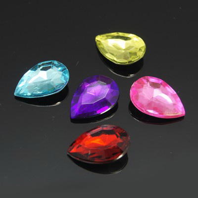 Acrylic Rhinestone, Hot-Fix Decoration, Clothes, DIY, Craft, Jewelry Making 18x13x5.5 mm ASSORTED colors -10 pieces
