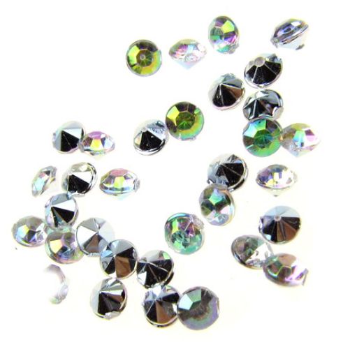 Кристални камъни за вграждане кръг 3 мм ДЪГА -100 броя