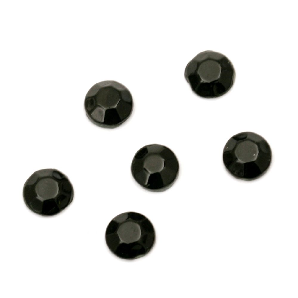 Self-adhesive Glass Stones / 5 mm / Black / 2 grams ~ 24 pieces