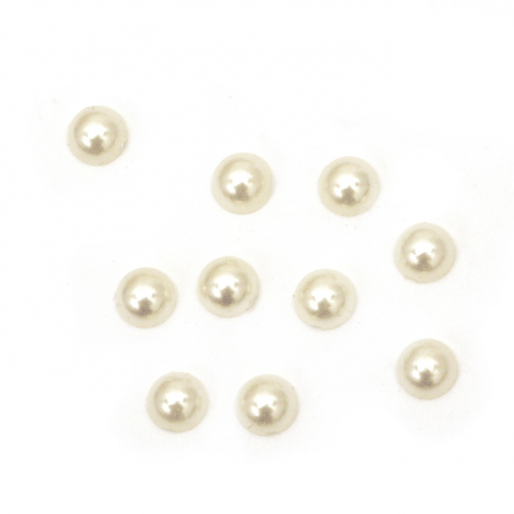 Cabochon Pearls, Half Round for Gluing, DIY, Clothes, Jewellery 5 mm champagne - 250 pieces