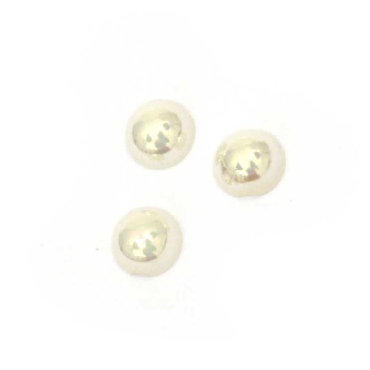 Round Half Pearls for DIY Craft Projects / 4x2 mm / Champagne RAINBOW - 250 pieces