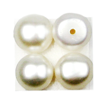 Perla naturală 5x7 mm cu 1 orificiu clasa AAA alb -4 bucăți