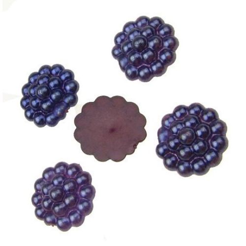 Dark violet Pearls for gluing 13 mm
